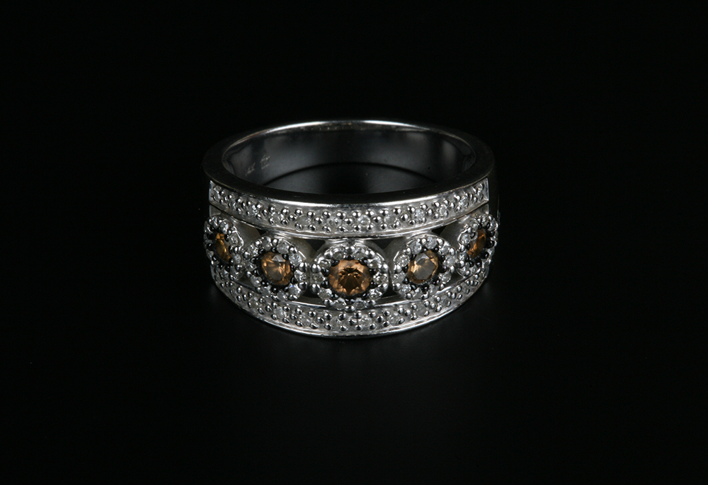 14K White Gold and Chocolate Diamond Ring