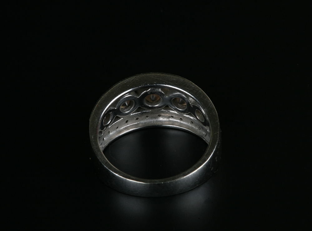 14K White Gold and Chocolate Diamond Ring