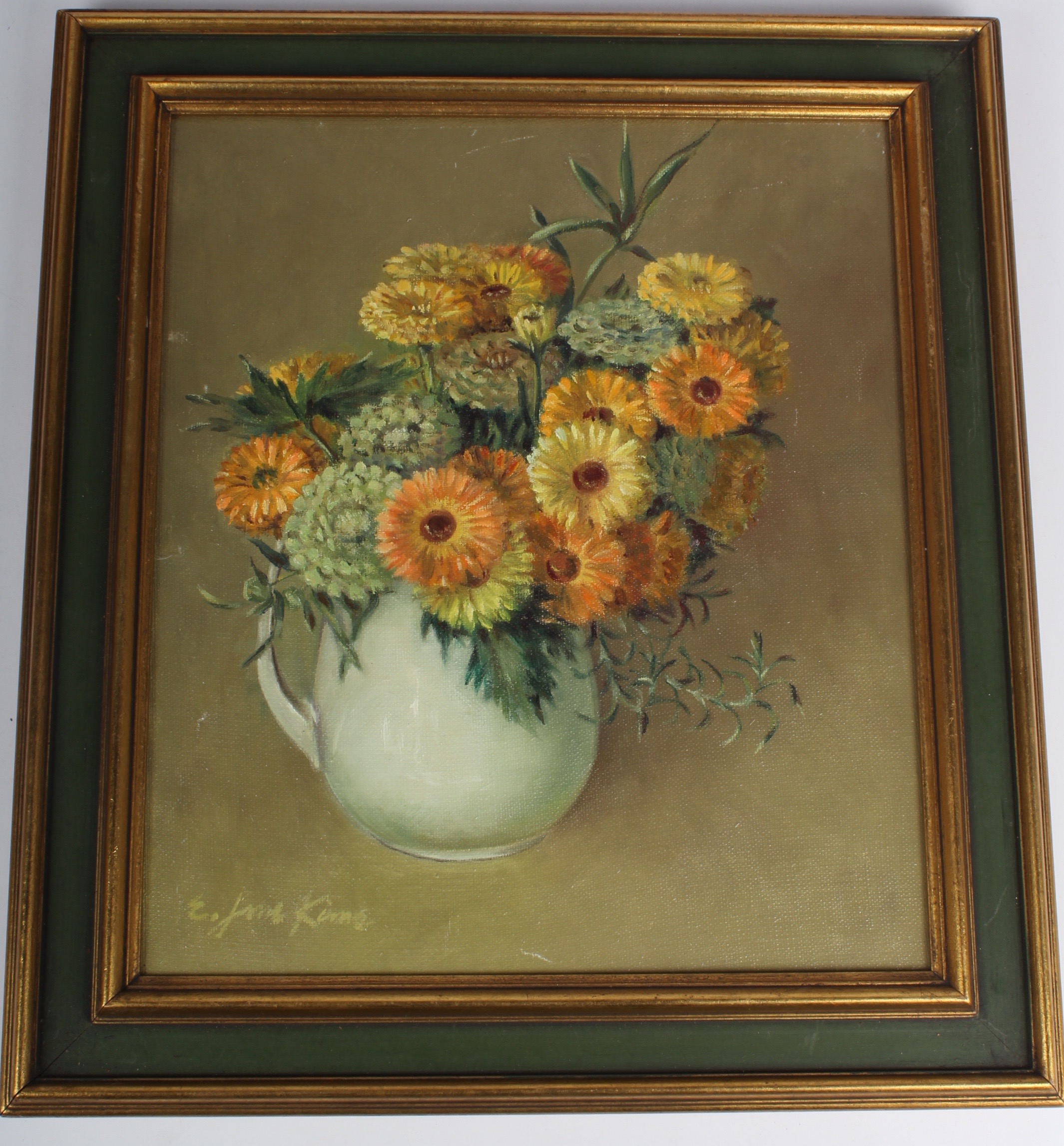 A Duo of Vintage Original Signed Floral Paintings
