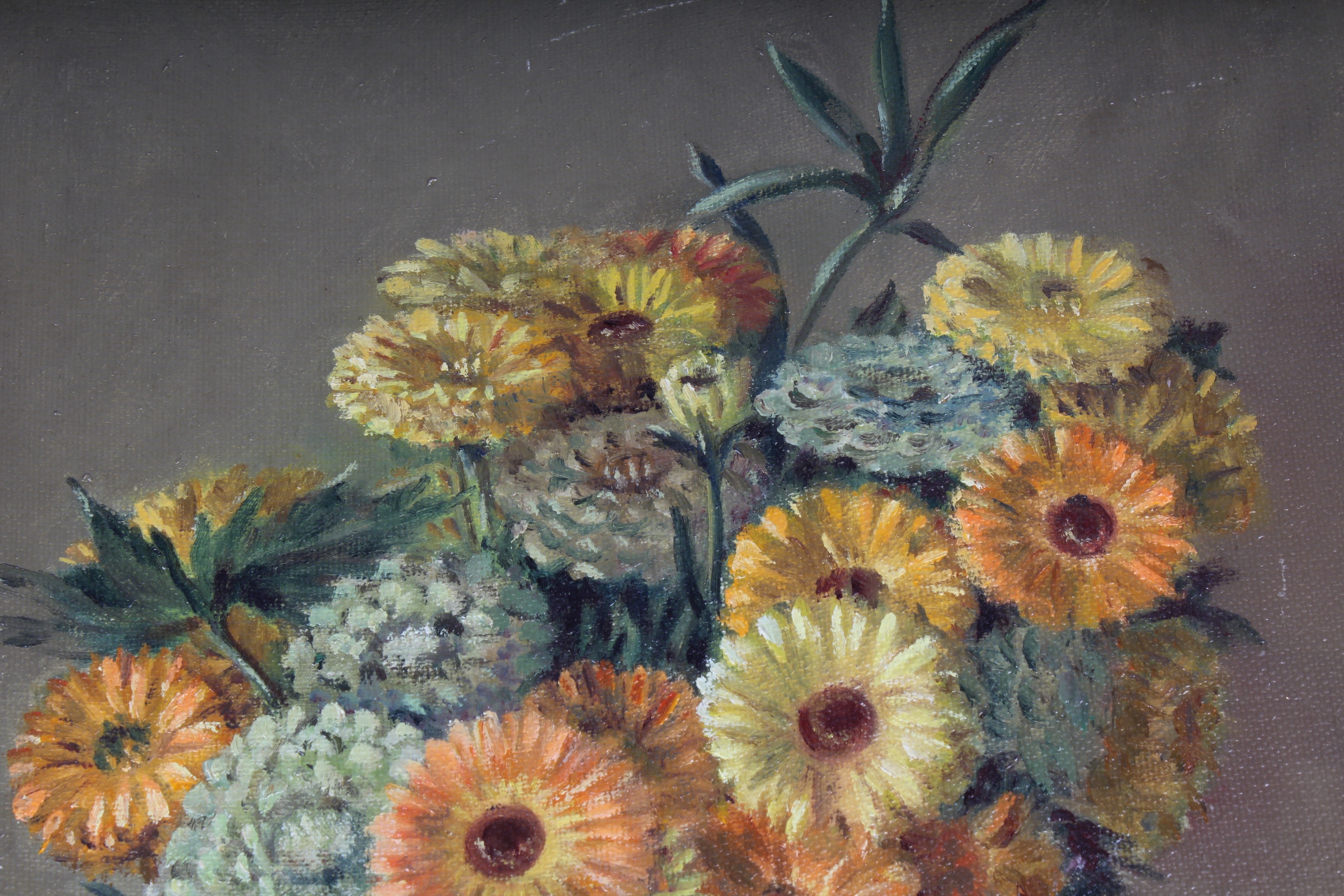 A Duo of Vintage Original Signed Floral Paintings