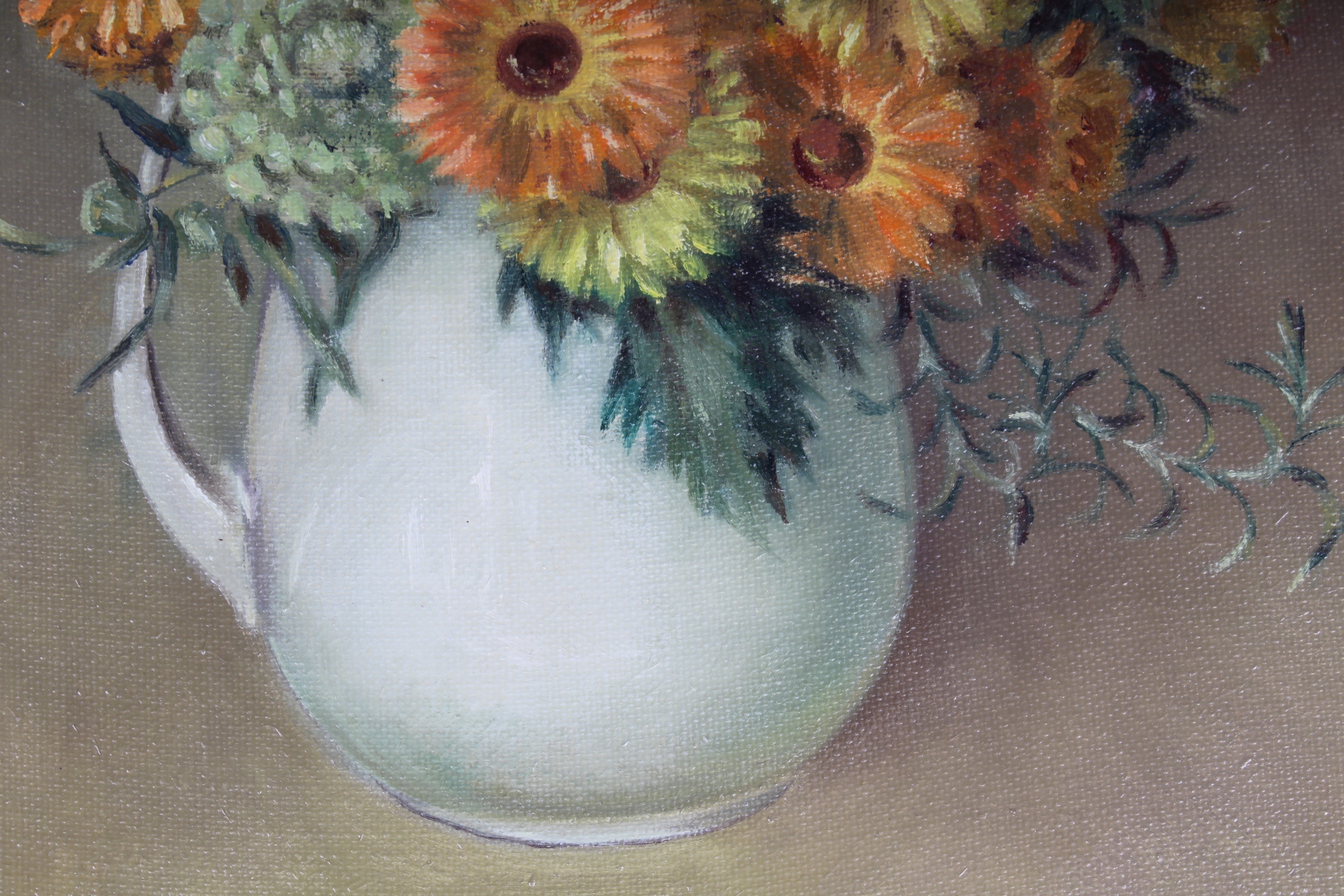 A Duo of Vintage Original Signed Floral Paintings