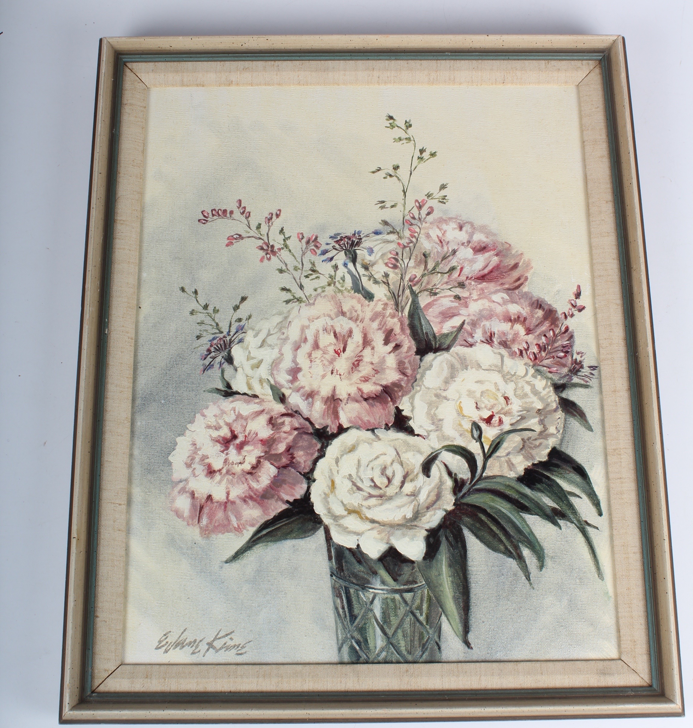 A Duo of Vintage Original Signed Floral Paintings
