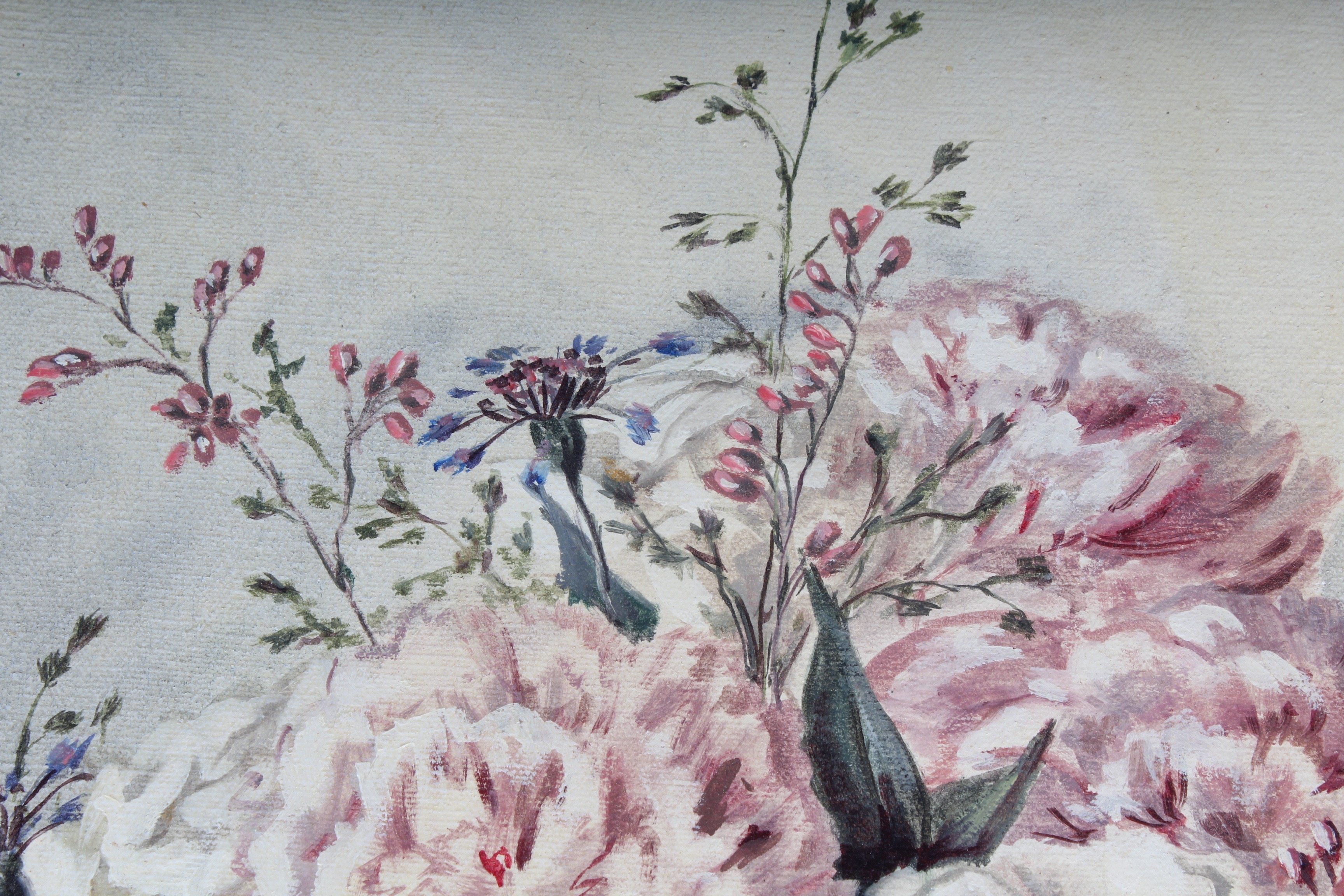 A Duo of Vintage Original Signed Floral Paintings