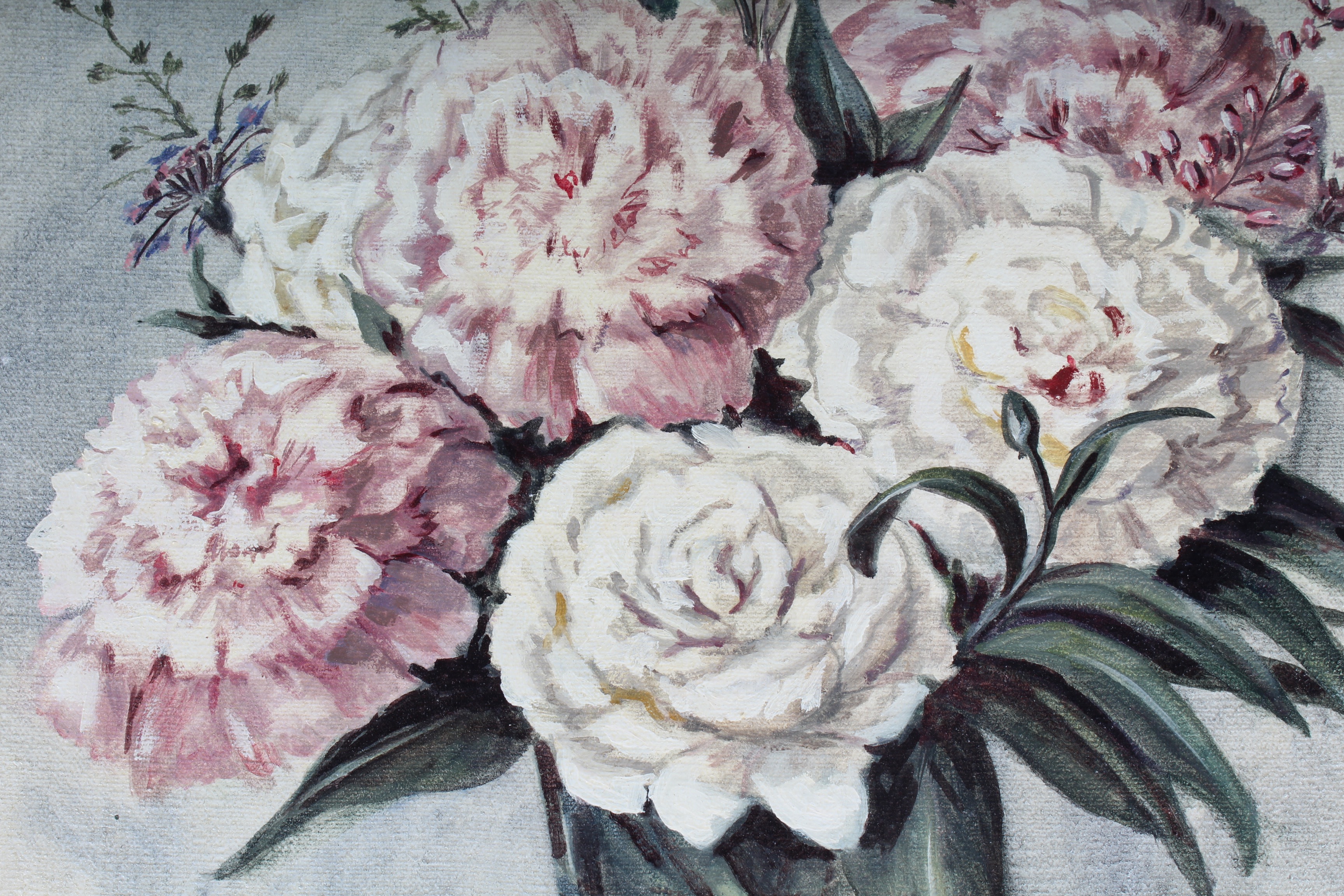 A Duo of Vintage Original Signed Floral Paintings