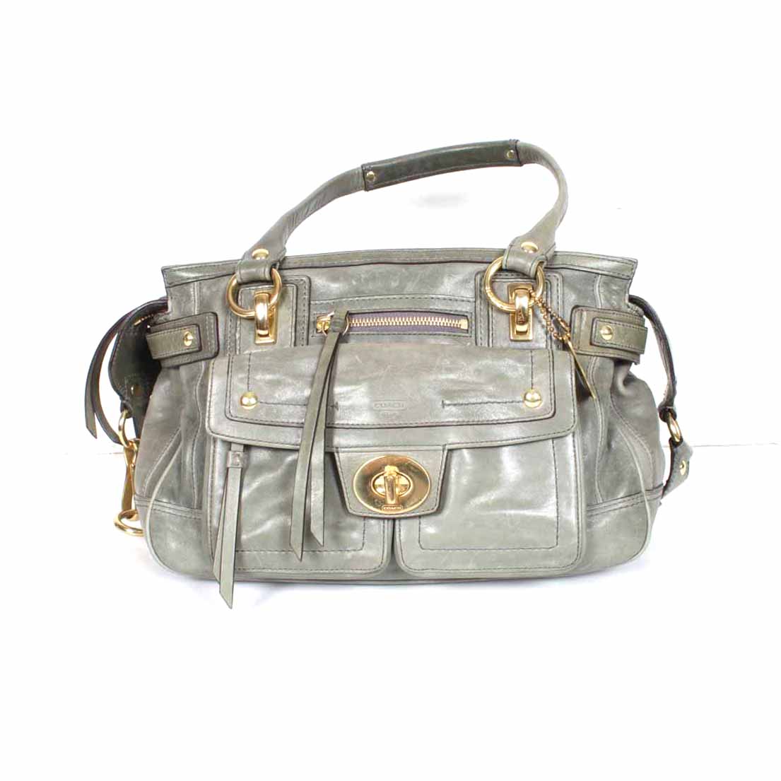 Coach "Lindsay Hampton" Leather Handbag