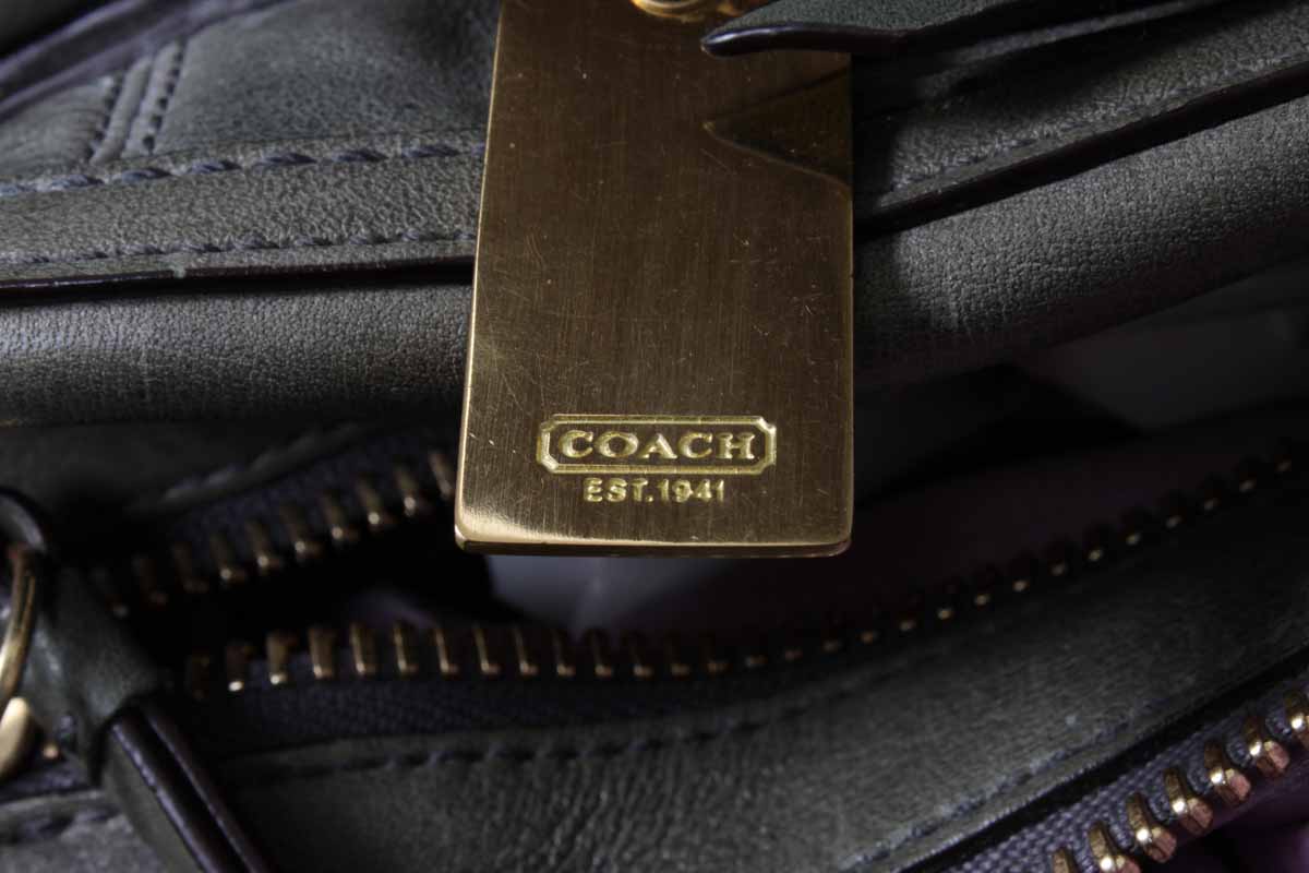Coach "Lindsay Hampton" Leather Handbag