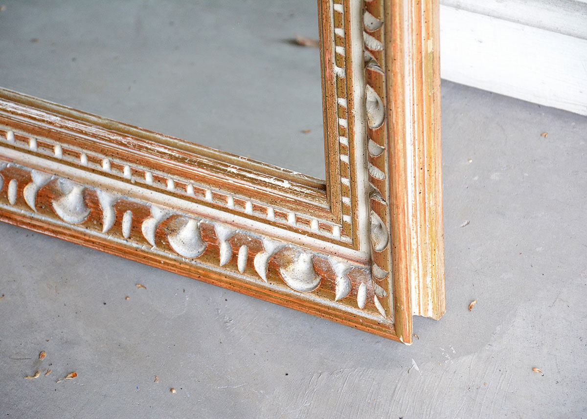 Carved Pattern Framed Wall Mirror