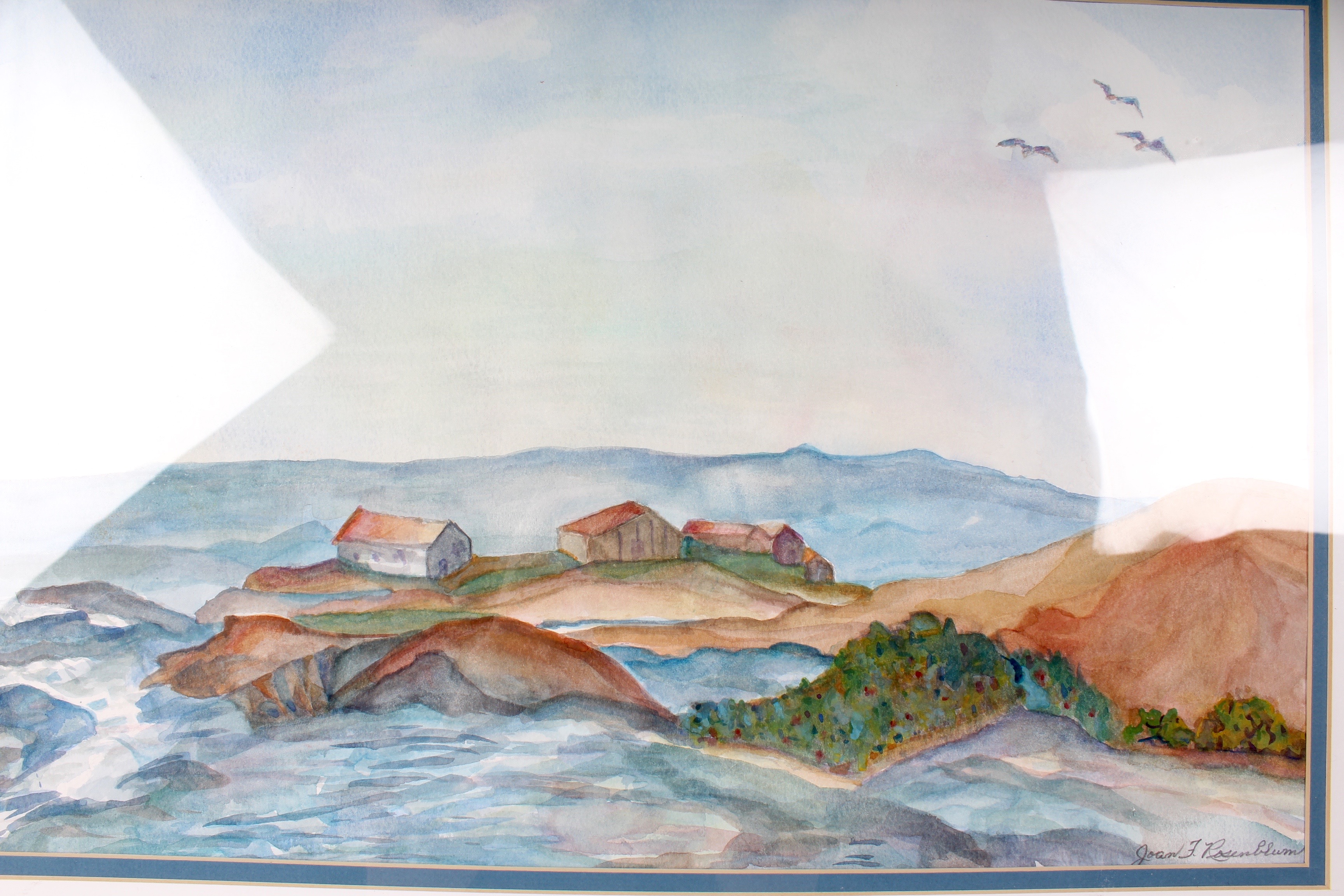 Coastal Landscape Watercolor by Joan T. Rosenblum