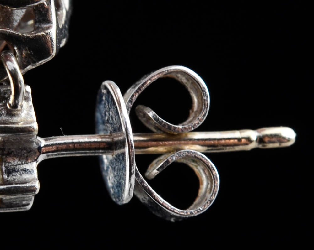 14K White Gold Diamond and Aquamarine Drop Earrings