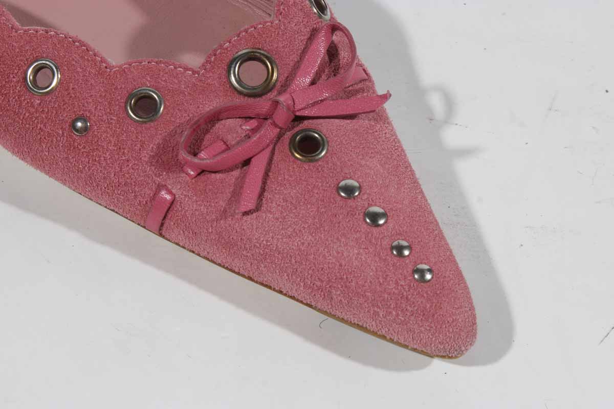 Pink Suede Prada Mules, Size 9