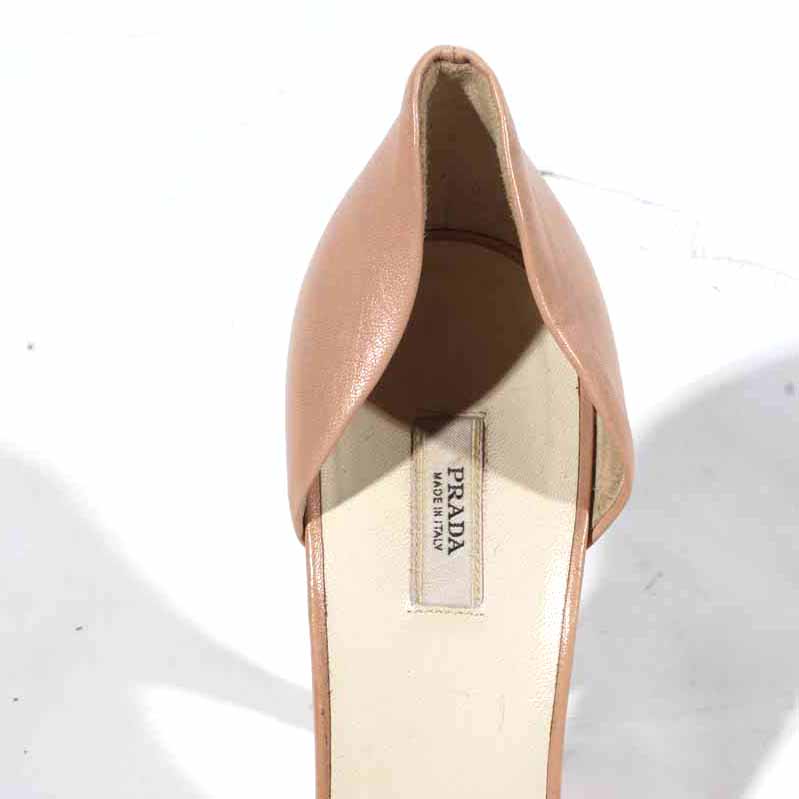 Prada Leather Round Toe Pumps, Size 8.5