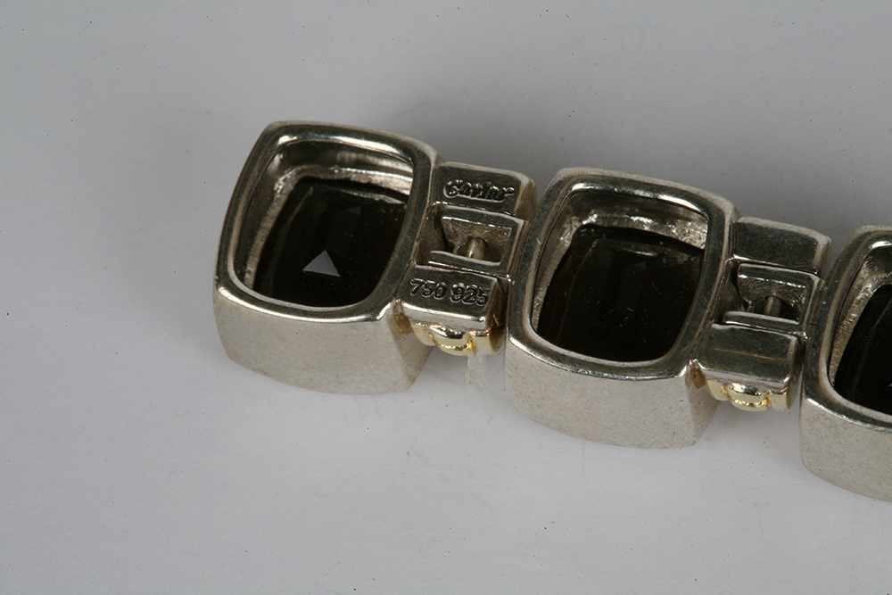 Sterling Silver, 18K Gold and Lagos "Black Caviar" Smokey Topaz Pendant