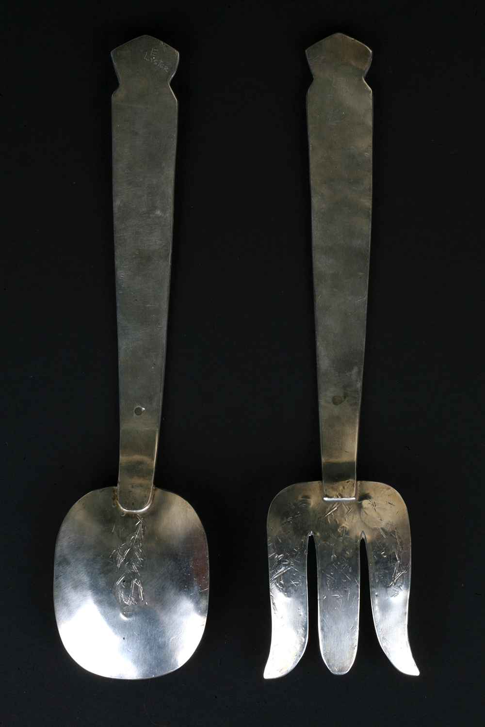 Sterling Silver Ernie Lister Navajo Serving Spoon and Fork