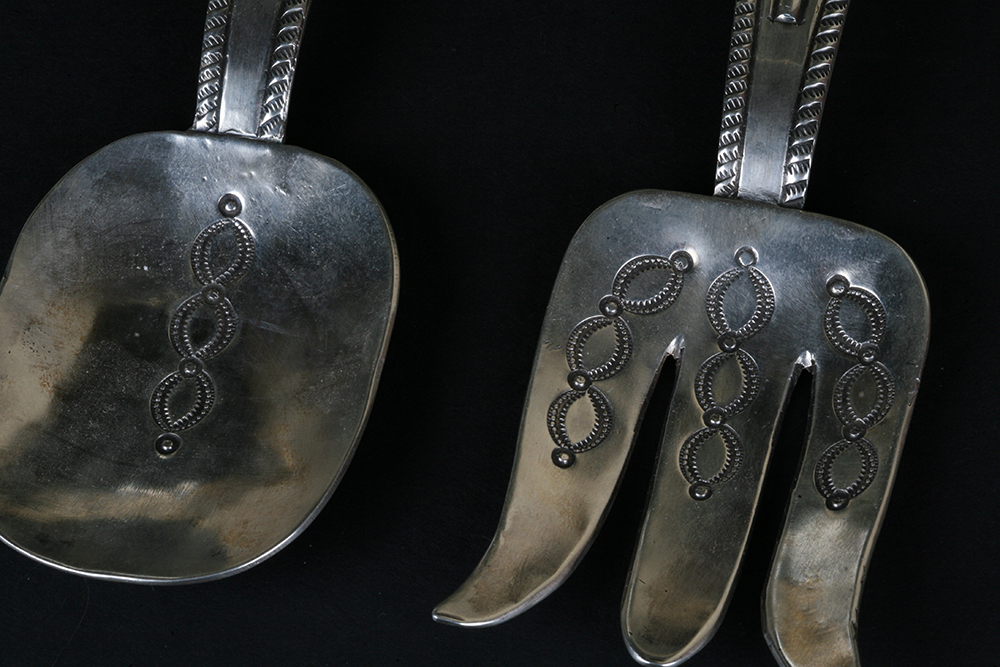 Sterling Silver Ernie Lister Navajo Serving Spoon and Fork