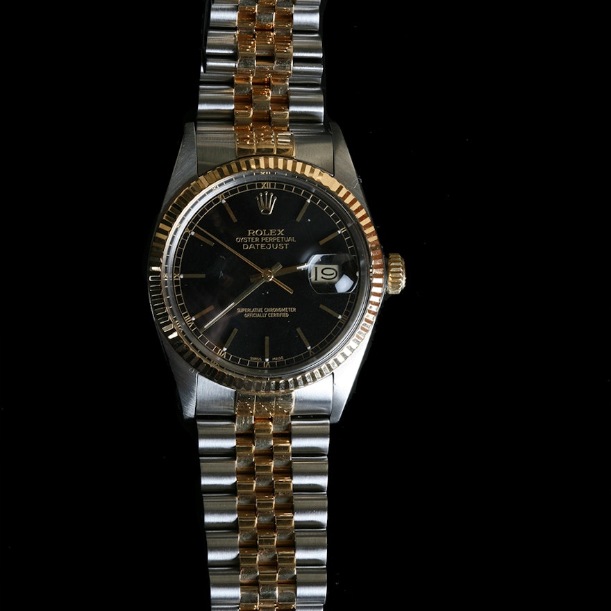 Vintage 18K Gold and Stainless Steel Rolex Datejust Watch