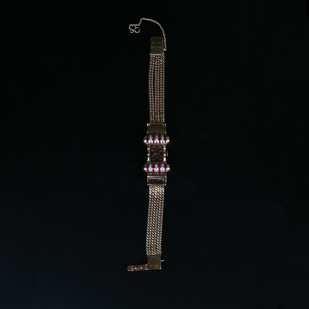 Paul Ditisheim Gold, Diamond and Ruby Bracelet Watch