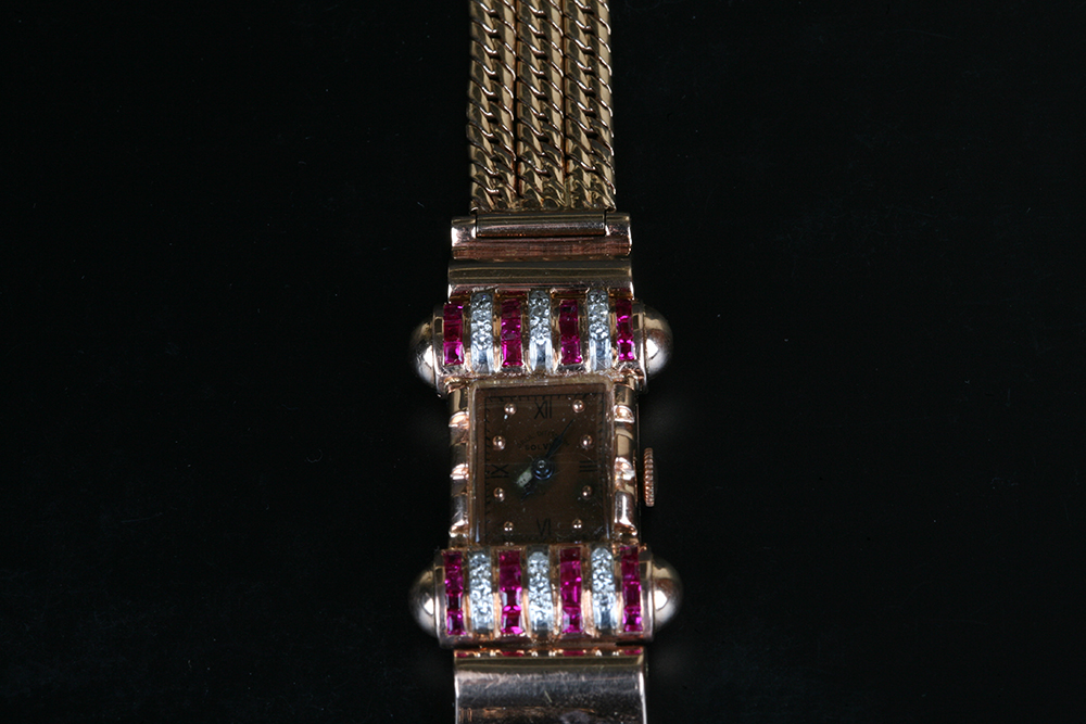 Paul Ditisheim Gold, Diamond and Ruby Bracelet Watch