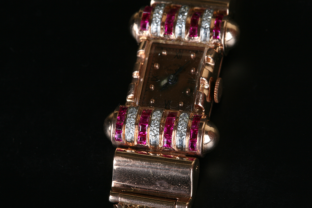 Paul Ditisheim Gold, Diamond and Ruby Bracelet Watch