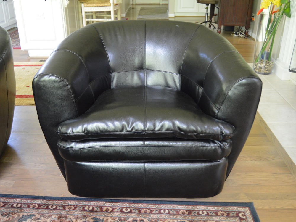 Faux Leather Swivel Rocker