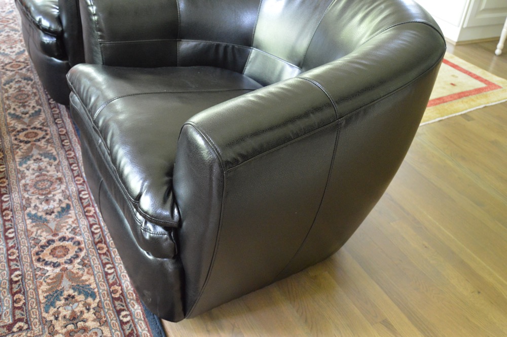 Faux Leather Swivel Rocker