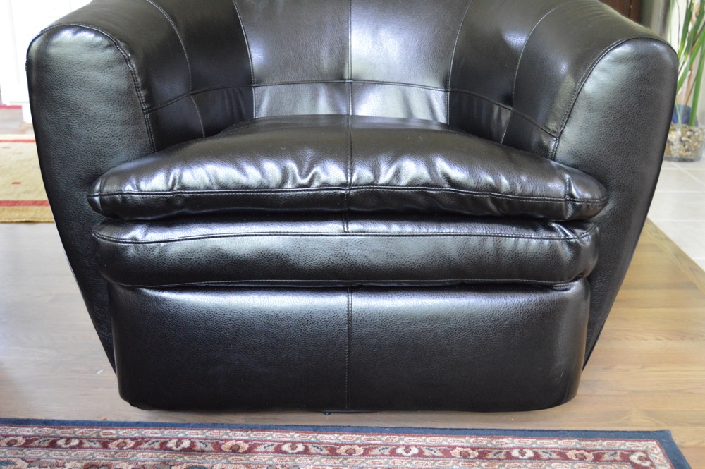Faux Leather Swivel Rocker