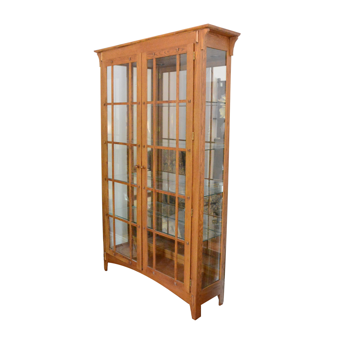 Mission Style Oak China Cabinet
