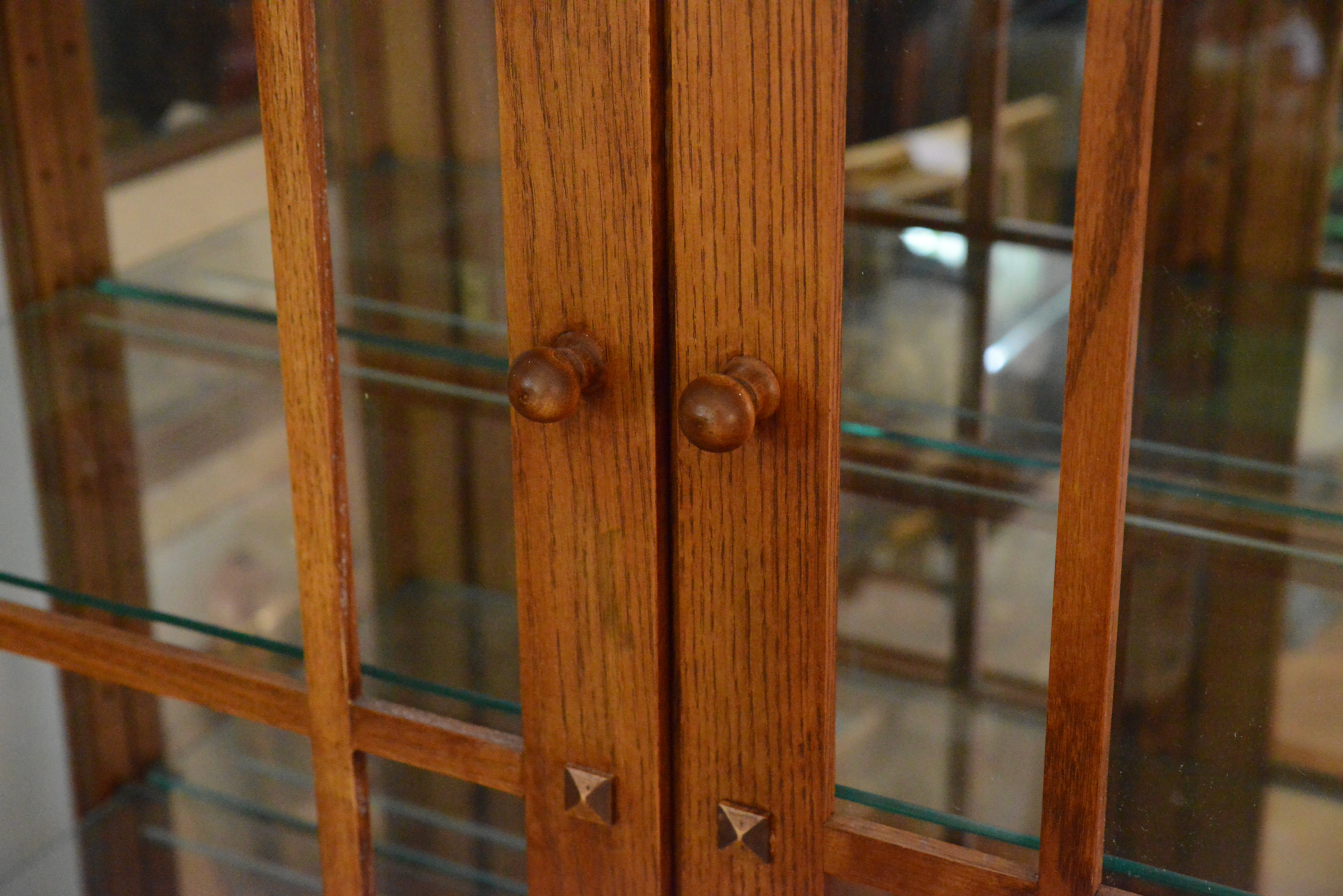 Mission Style Oak China Cabinet