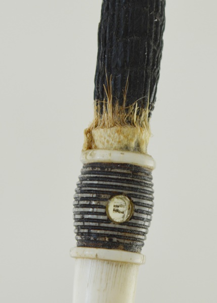 Carved Bone and Horn Souvenier Toothpick with Secret Crystal Viewing Window