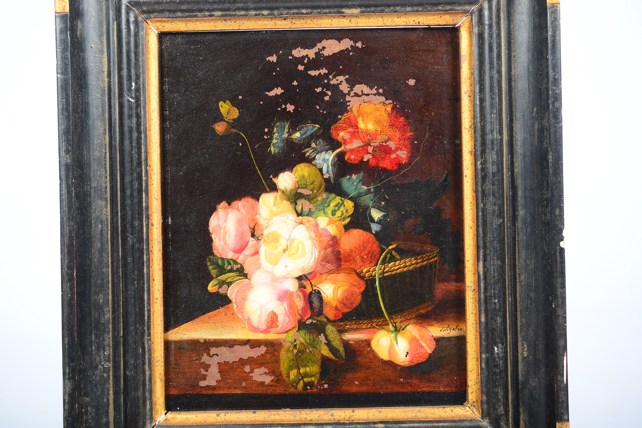 Ida Calzolari Original Oil Still Life Painting on Copper Plate