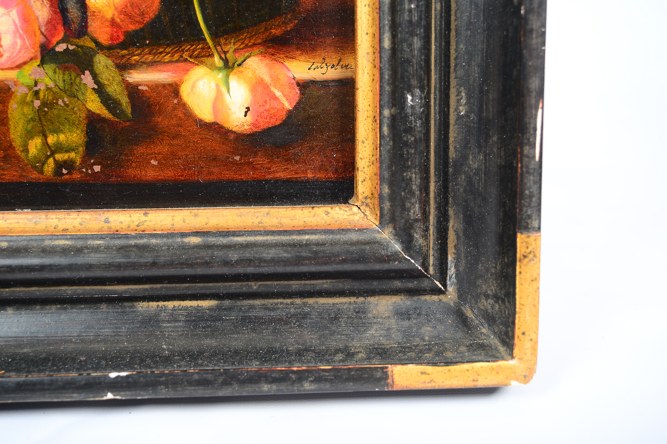 Ida Calzolari Original Oil Still Life Painting on Copper Plate