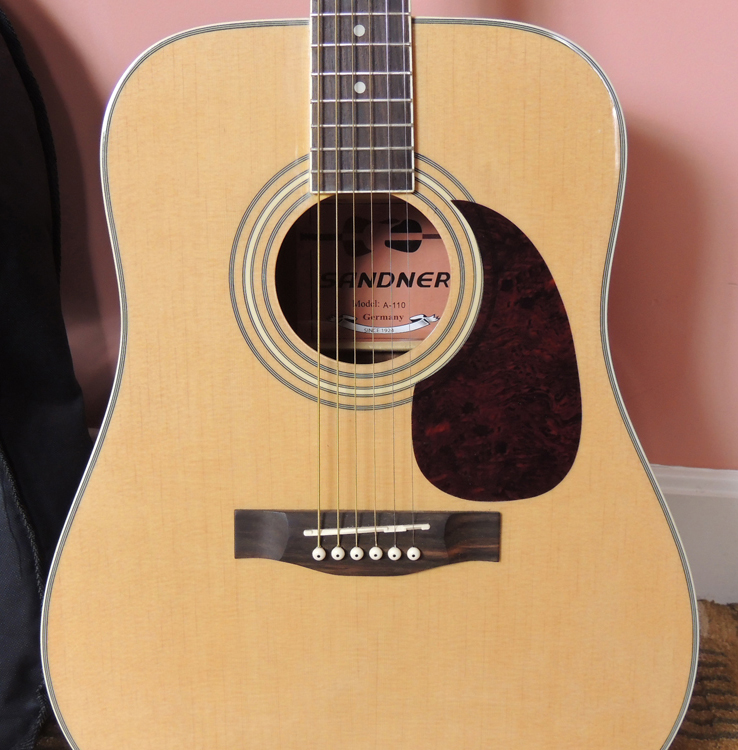 Sandner A-110 Acoustic Guitar with Case and Strings