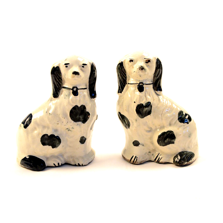 Two Reproduction Staffordshire Dog Figurines