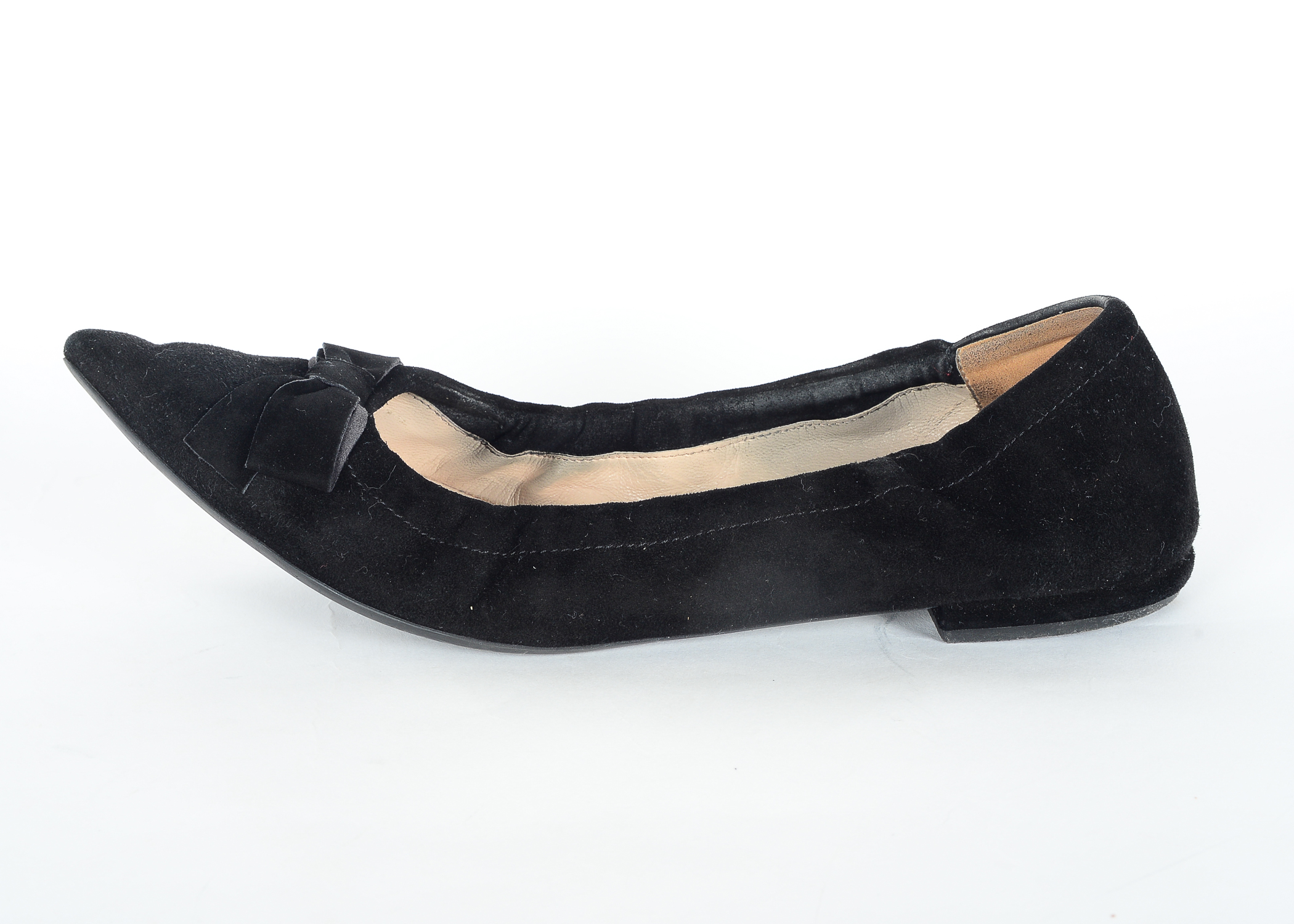 Prada Black Suede Ballet Flats