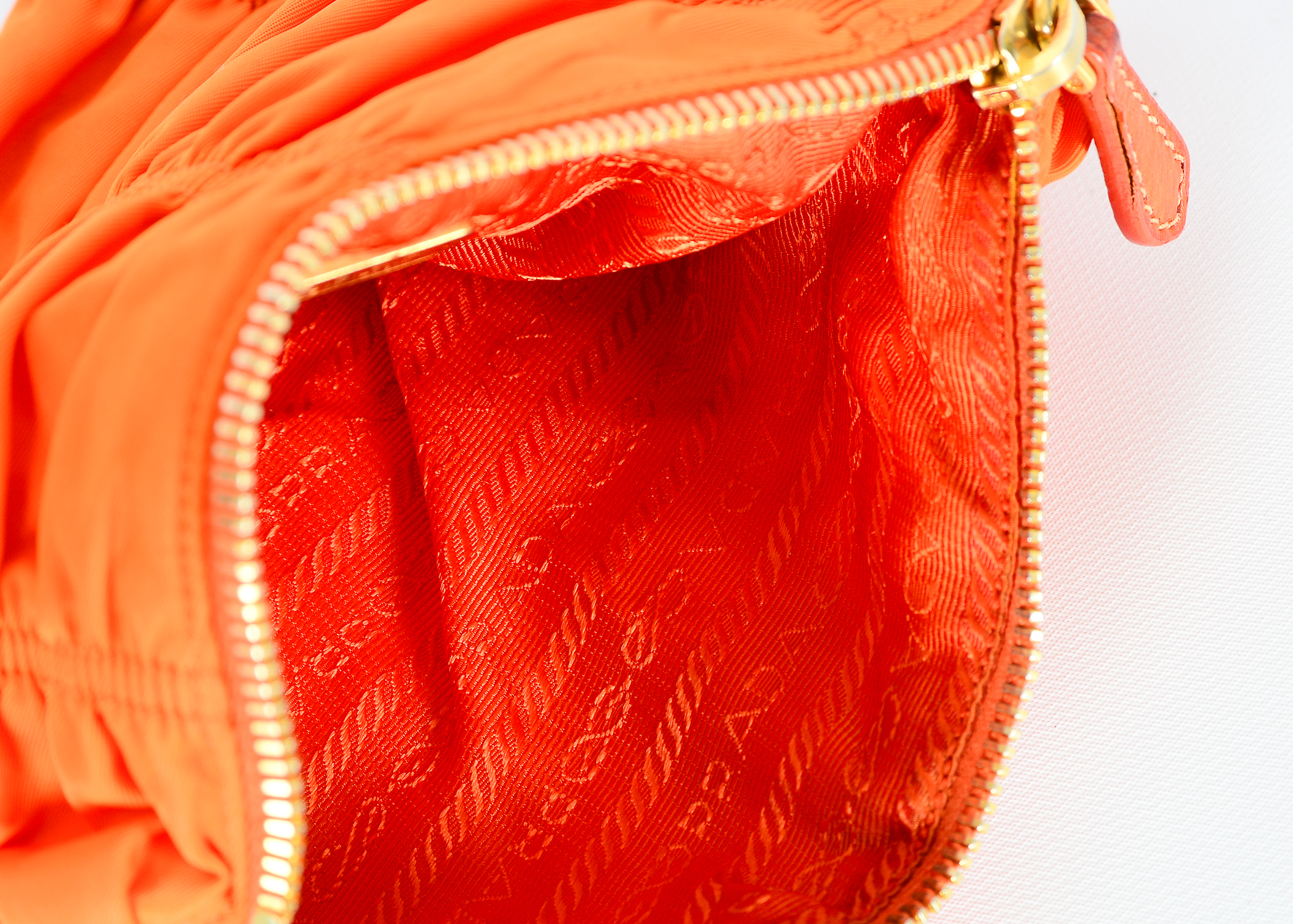 Prada Ruched Orange Bag