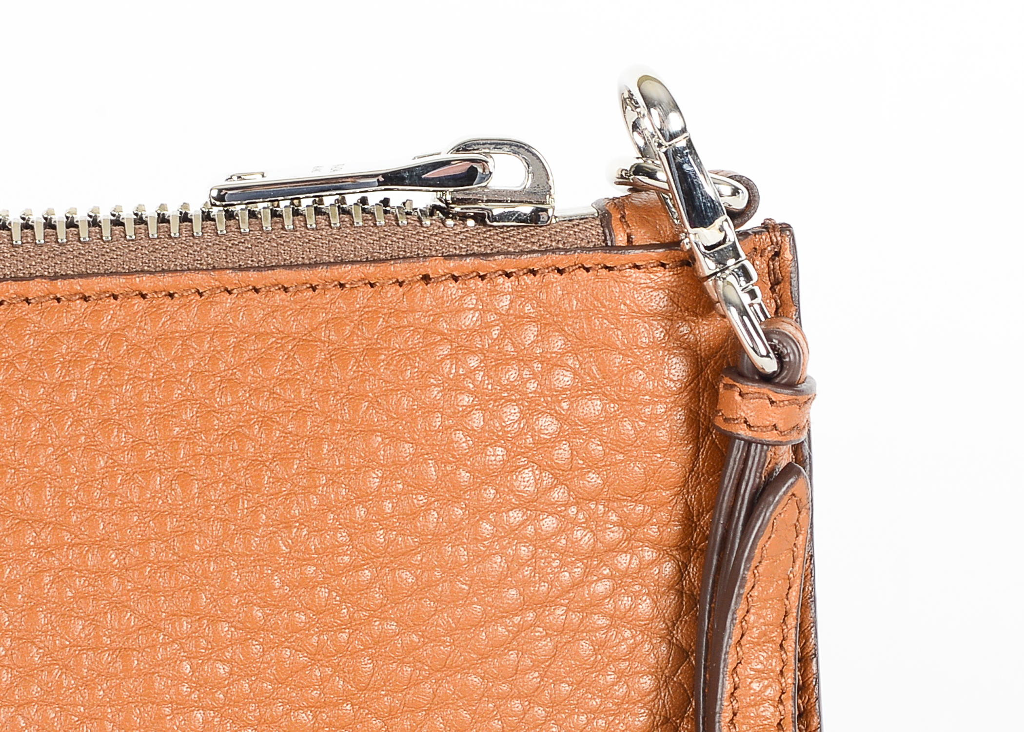 Brown Leather Prada Wristlet