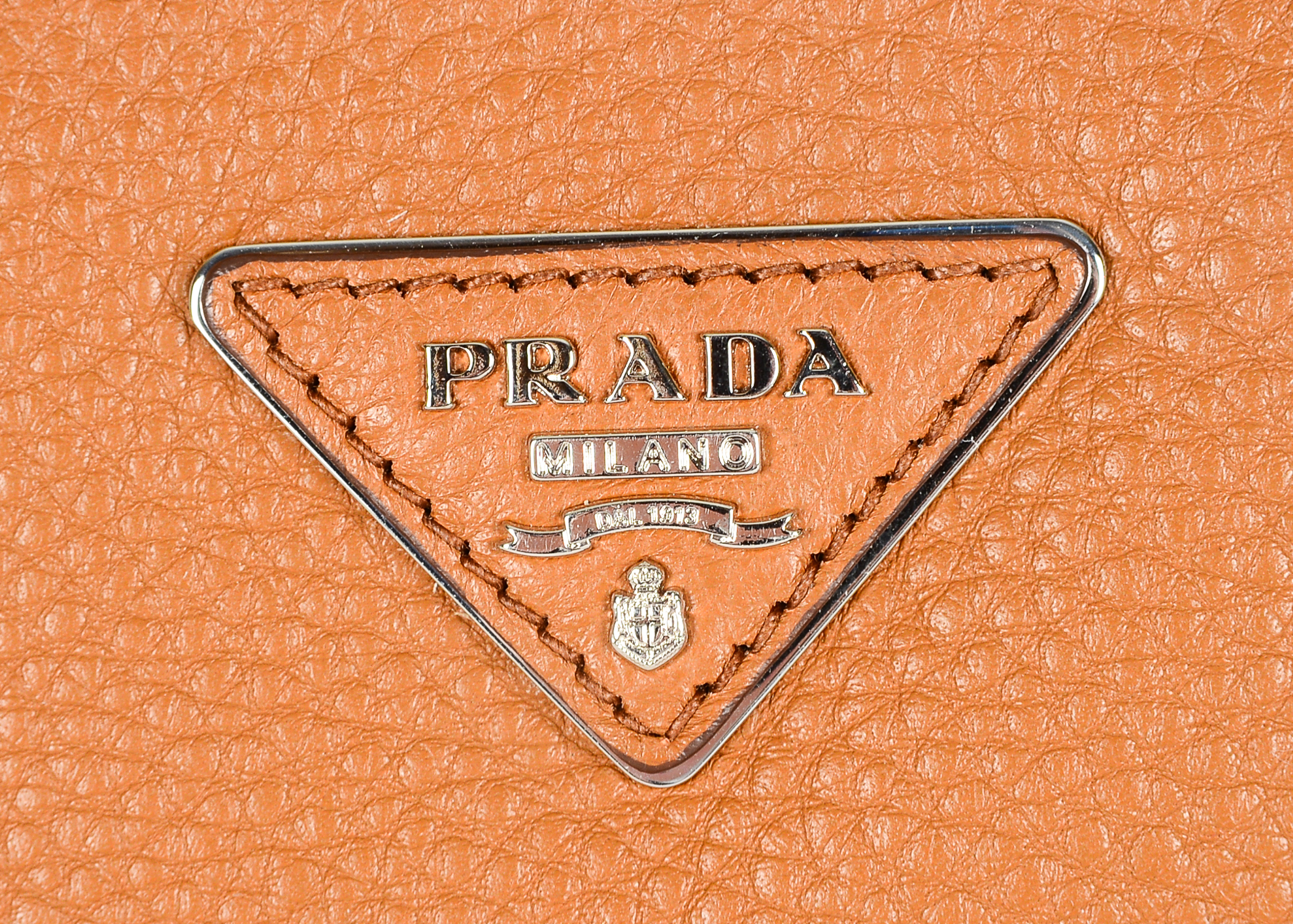 Brown Leather Prada Wristlet