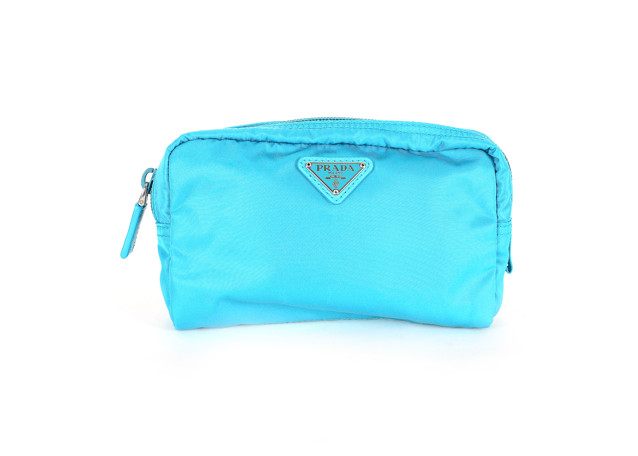 Turquoise Prada Necessaire Bag