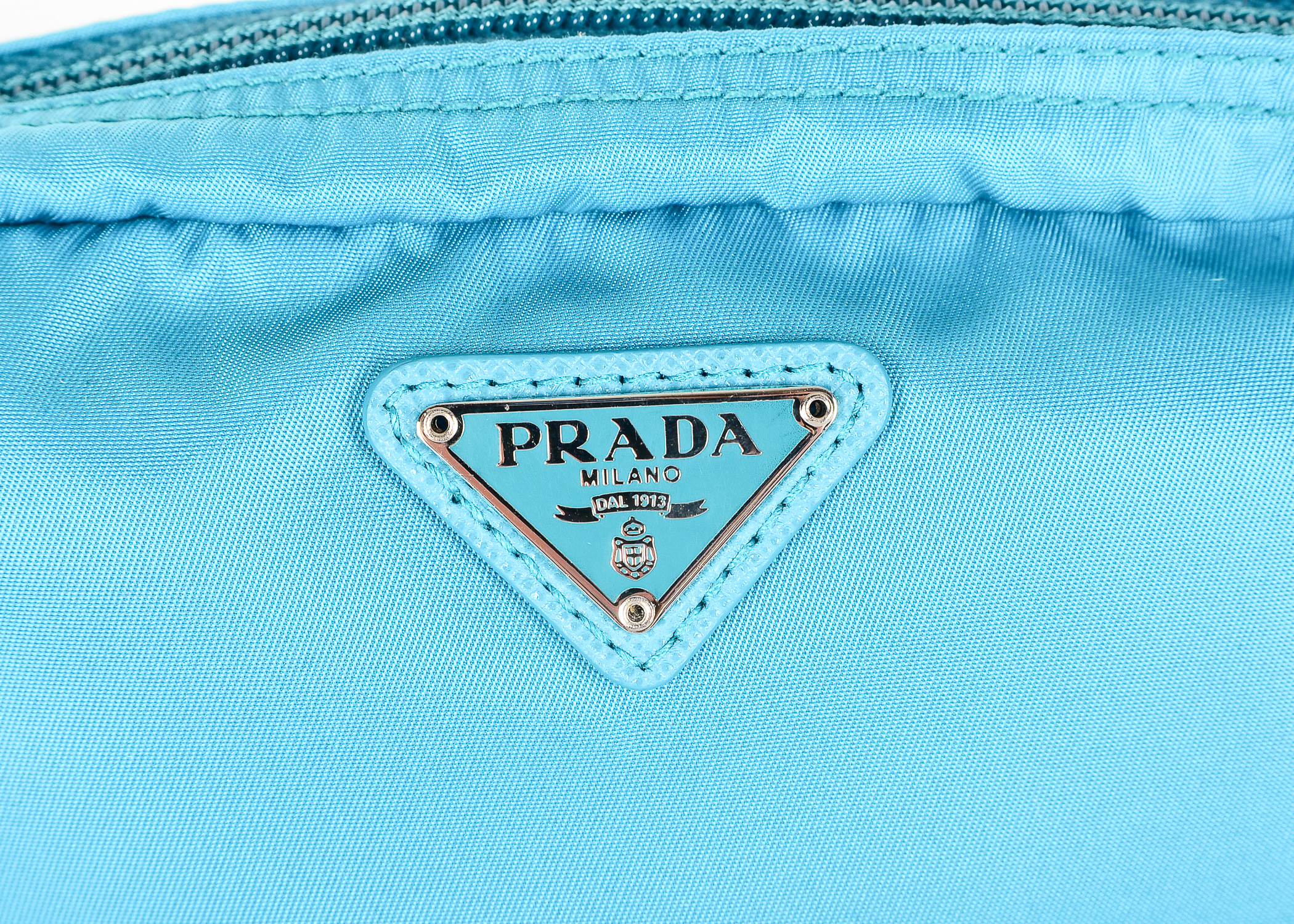Turquoise Prada Necessaire Bag