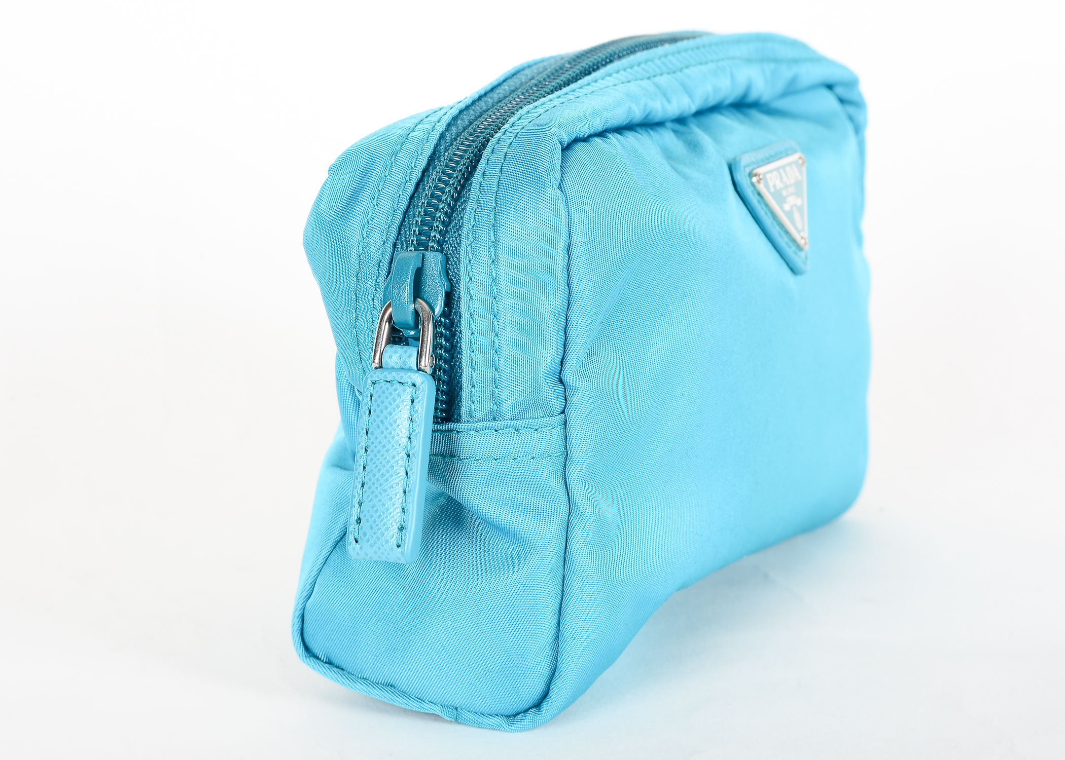 Turquoise Prada Necessaire Bag