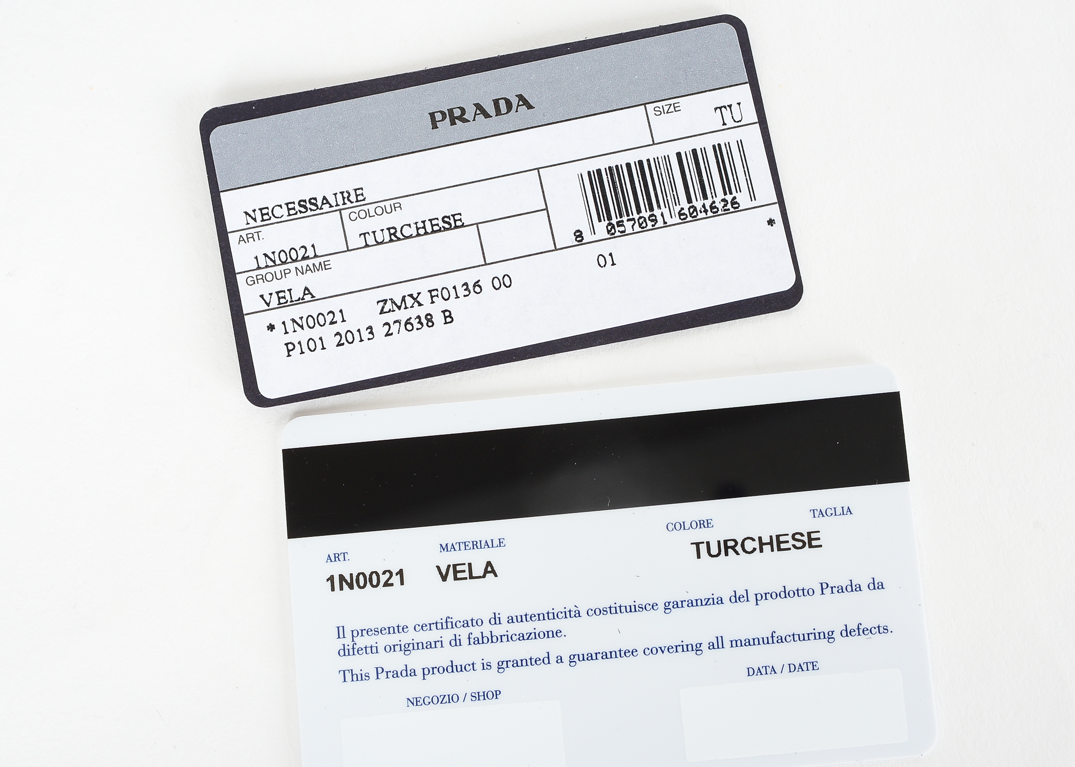 Turquoise Prada Necessaire Bag