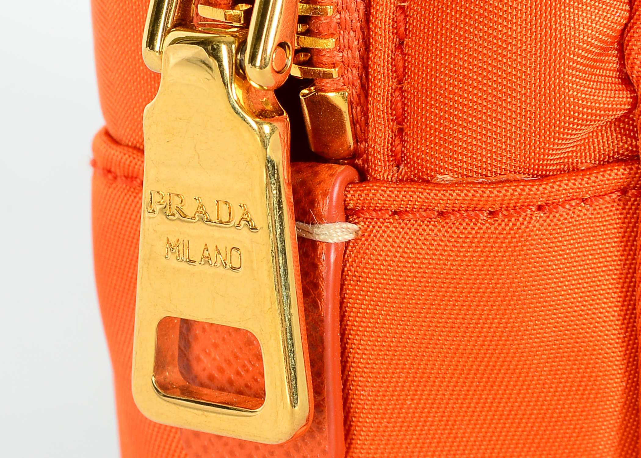 Orange Prada Necessaire Toiletry Bag