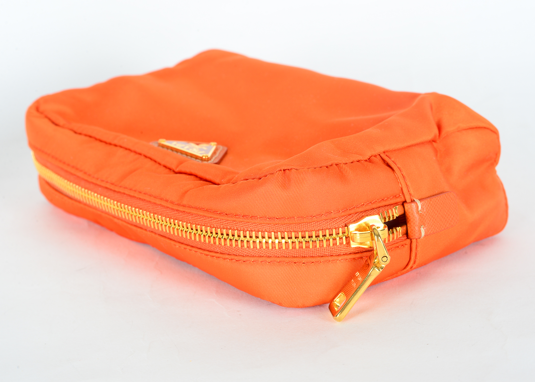 Orange Prada Necessaire Toiletry Bag