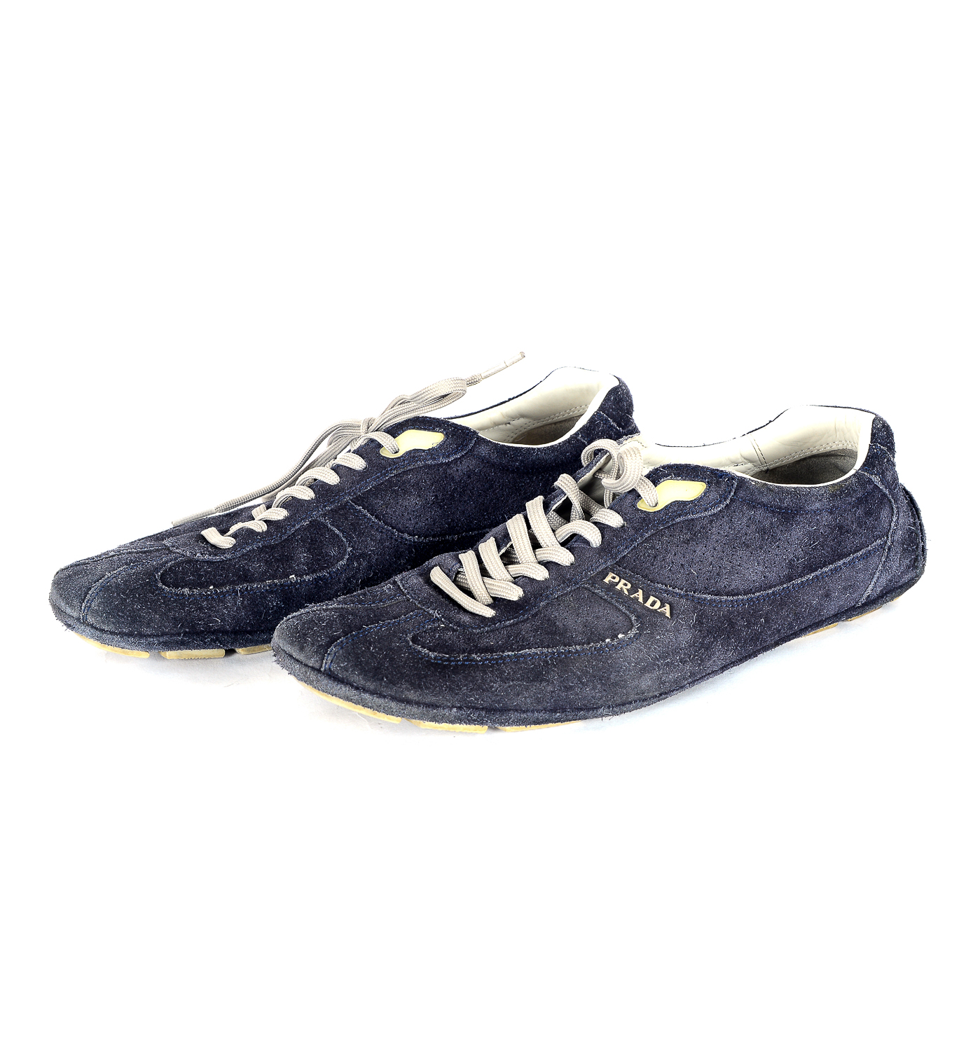 Prada Navy Suede Tennis Shoes