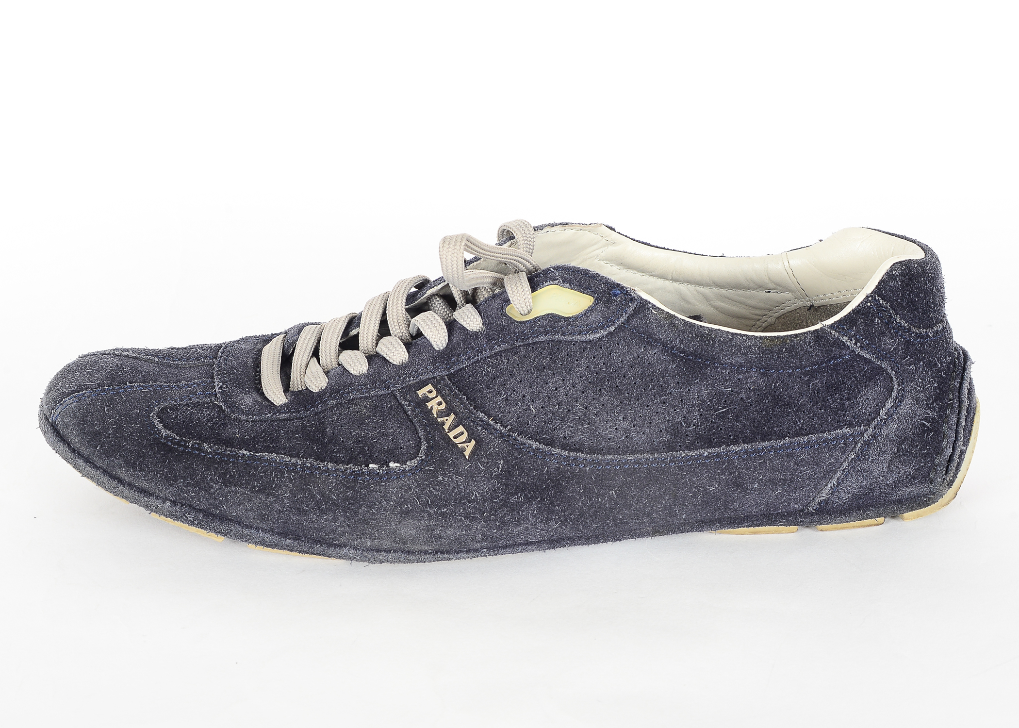 Prada Navy Suede Tennis Shoes