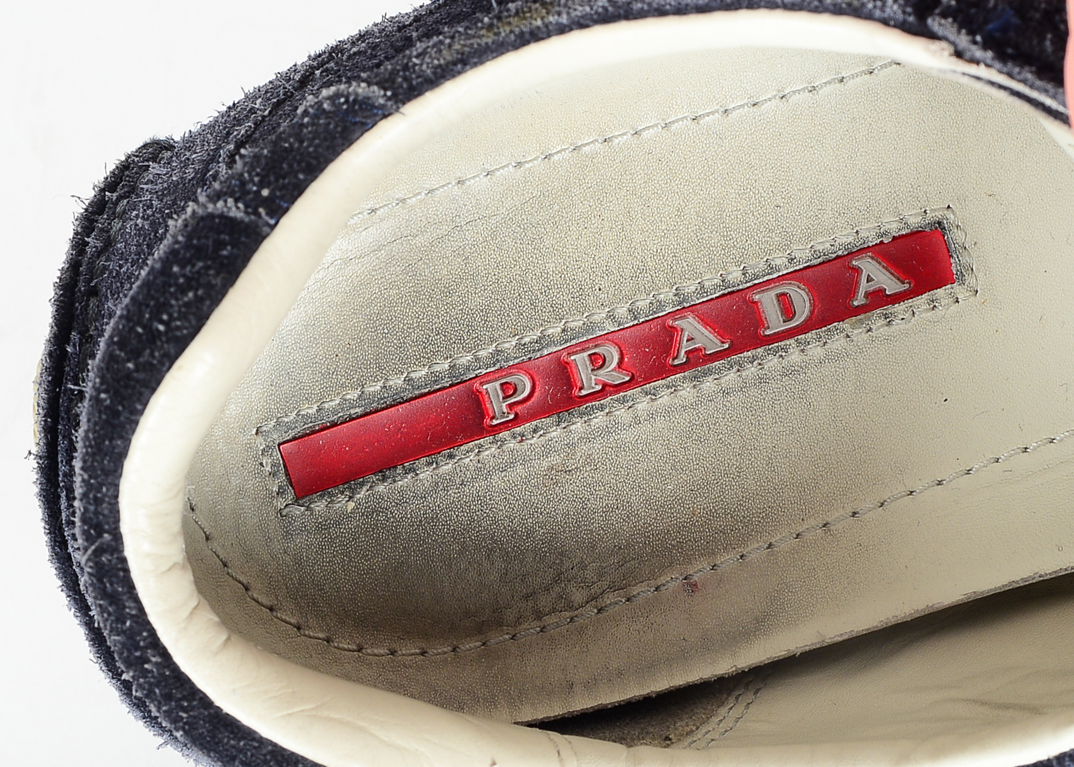 Prada Navy Suede Tennis Shoes