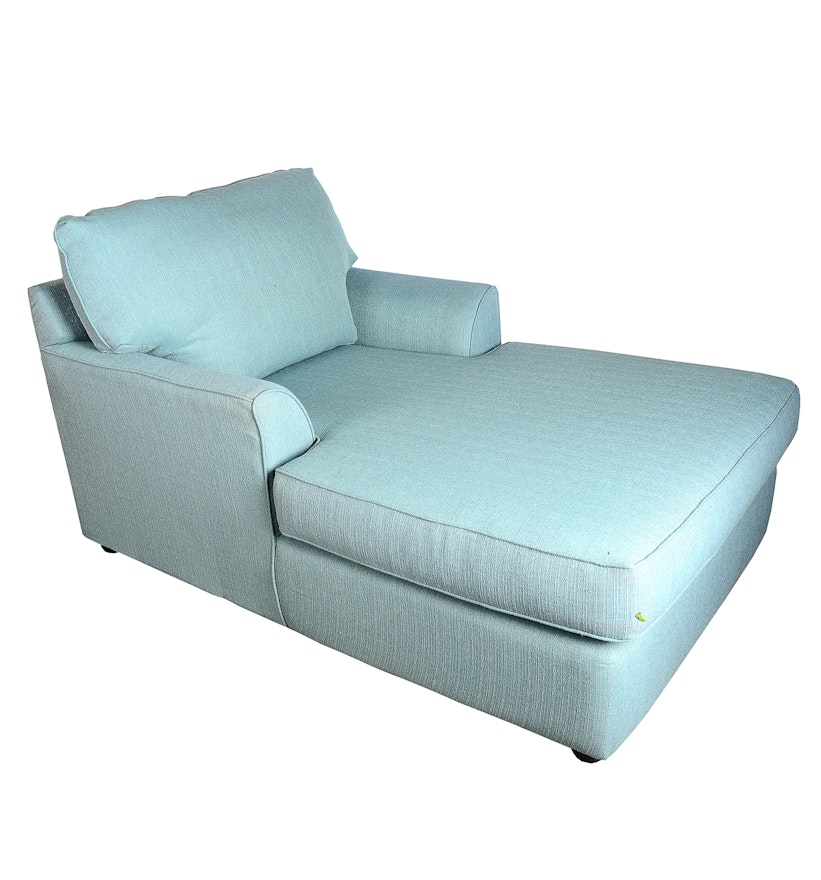 Blue Upholstered Chaise Lounge