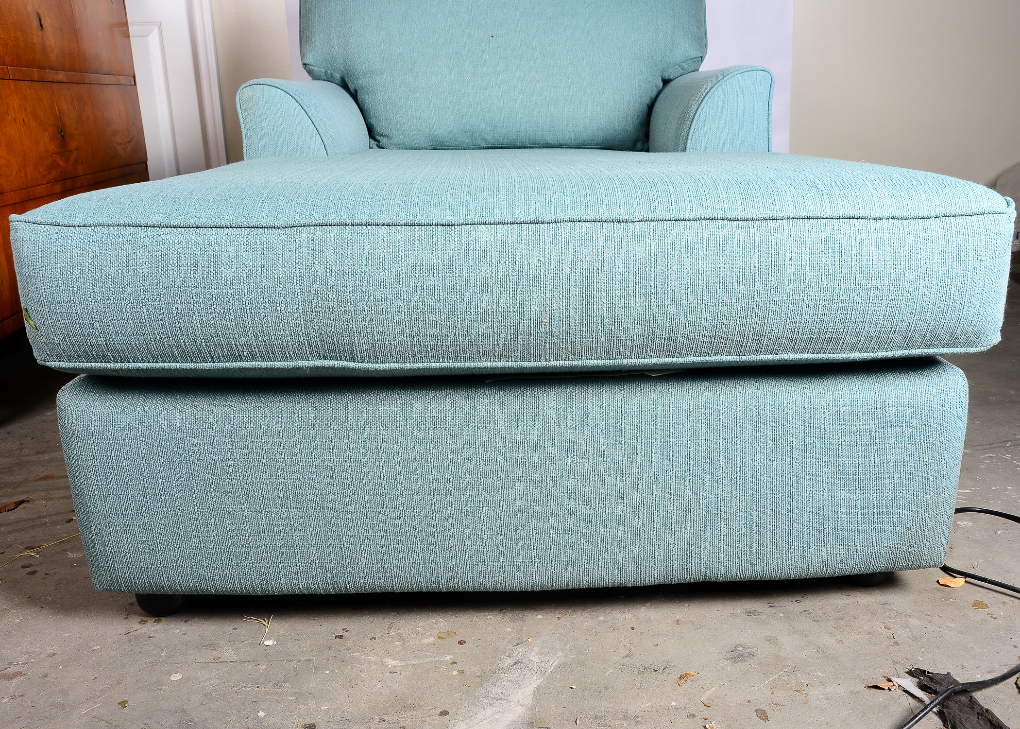 Blue Upholstered Chaise Lounge