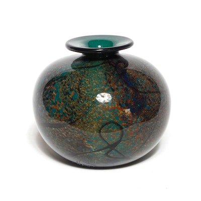 Signed Art Glass Vase Signed Art Glass Vase