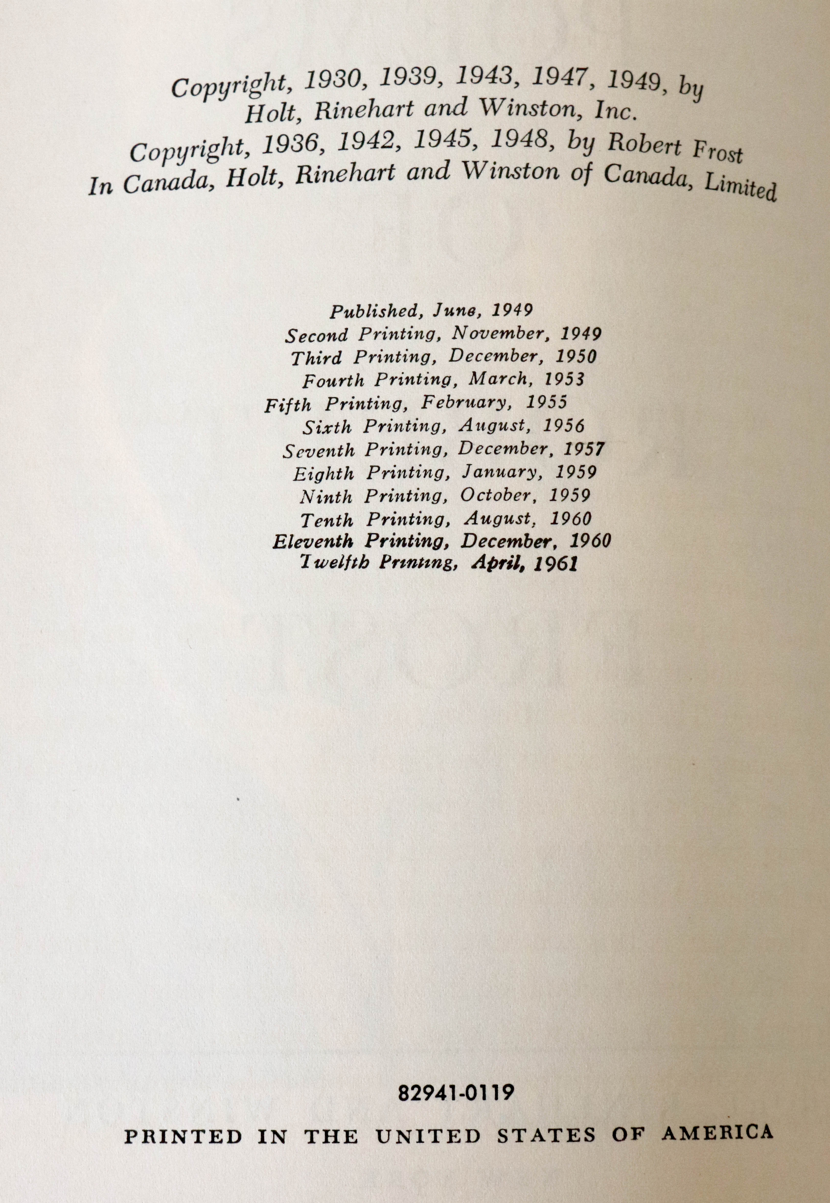 Signed Copy of "Complete Poems of Robert Frost"