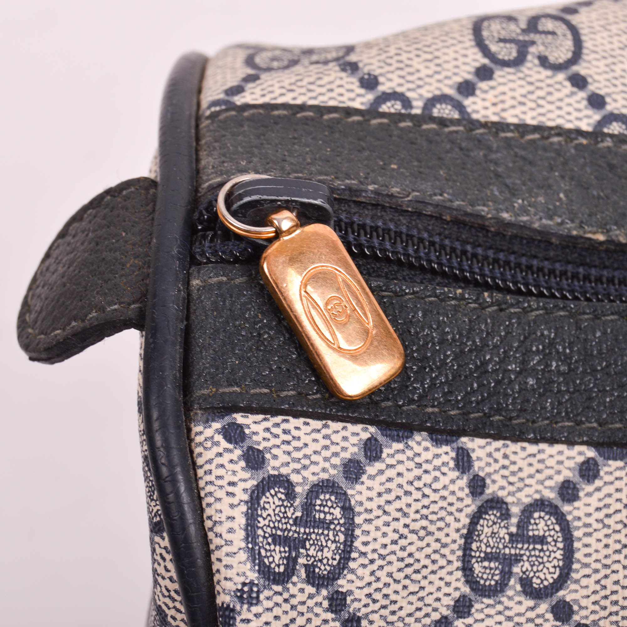 Vintage Navy Blue Gucci Accessory Collection Handbag